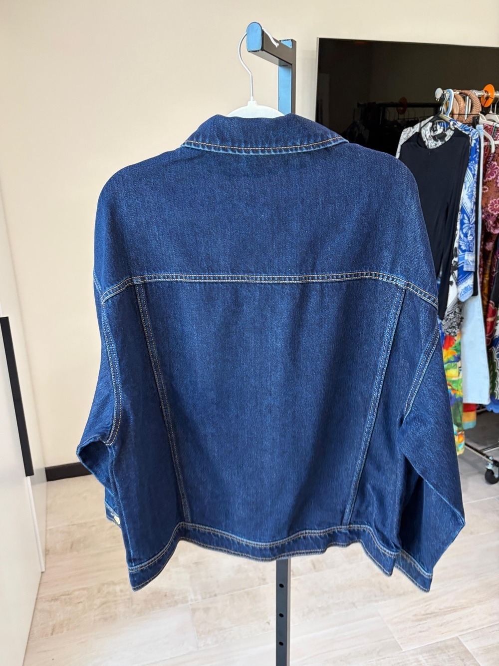 Farm Rio Dark Denim Buttoned Jacket - Picture 9 of 10